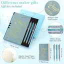 Thenshop 5 Pcs Cna Week Gifts 2026 Nurse Appreciation Gift Difference Maker Journal with Pen Leather Notebook 3 Ballpoint Pens Box Thank You Gift for Employee Coworker Teacher Volunteer(Blue)