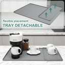 Silicone Coffee Mat, 24"X16" Heat-Resistant,Eco-friendly,Hygienic Drying Pad,Leak-Proof and Non-Slip,Removable Silicone Mat with Concave and Convex Design,（Gray 24X16）