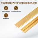 uxcell 3Pcs 4ft x 0.79" T Molding Floor Transition Strips, Aluminium Alloy Vinyl Flooring Gap Trim for Joining Laminate Planks Tiles Floor Gaps, Gold