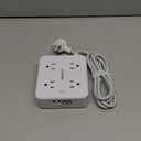 Surge Protector Power Strip - CHCORE 5Ft Braided Extension Cord with 8 Outlets with 4 USB (2 USB C) Charging Ports, Flat Plug Multi Plug Outlet Extender Charging Station for Home Office, ETL, White