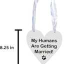 2 x Pulse Brands Engagement Photo Prop Sign - My Humans are Getting Married - Engagement Gifts - Bride to Be - Engaged - Engagement Gifts for Couples (White)