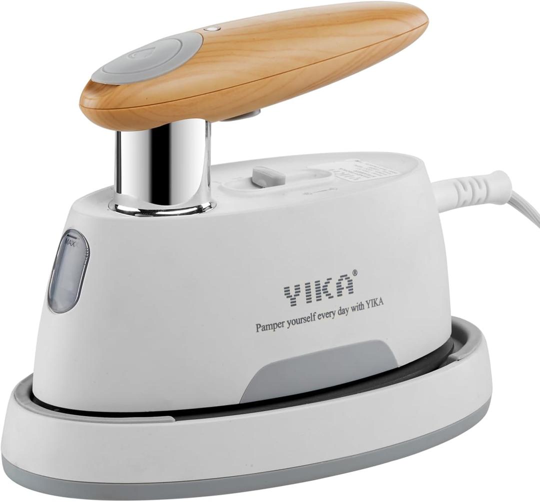YIKA Steamer Iron for Clothes 2-in-1, Multi-Level Heating & Steaming Control, Handheld Steam Iron with Ceramic Coated Panel, Portable Fabric Wrinkle Remover for Home, Travel, and Office Use