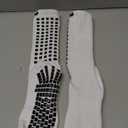 Lux Dual Grip Socks - Soccer Grip Socks for Men and Women. GripArray Performance & Comfort (Large, White)