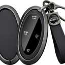 Soft Leather Car Key Fob Cover Compatible with Hyundai Tucson Kona Ioniq 5 6 Palisade 2025 2026 Grandeur GN7 Santa Fe Cruz Elantra N 2024 Durable Key Fob Case Key Holder Key Shell Case-A Black