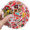 4 x Fire Truck Stickers, Gift for Kids Teen, Cute Waterproof Vinyl Decals for Travel Luggage Suitcase Laptop Water Bottle Skateboard Bike Helmet Guitar Scrapbook Diary Toy Phone Pad [50 PCS]