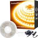 RadiantFlux Warm White Led Strip Lights for Bedroom, 16.4ft 300Leds, Dimmable,Flexible, Super Bright LED Tape Lights for Living Room, Kitchen, Vanity Mirro Indoor Use
