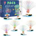 7 Set Bulk STEM Kit Individual Craft Kits for Kids, Science Projects Crafts Group Activity, Light Experiments Circuit Toys, Fun Fiber Optic STEAM Activities for Boys Girls Ages 6-8 8-12 6 8 10 Year