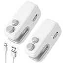 2PCS Mini Bag Sealer, Upgraded 2 in 1 Heat Sealer&Cutter, Rechargeable Mini Bags Sealer Portable Resealer Machine for Snacks, Chips, Vegetables to Keep Food Fresh(White+White)