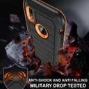 KECAI for iPhone XR Case with Built-in Screen Protector,Belt Clip Holster,Heavy Duty Shockproof Drop Protection Military Grade Rugged Full Body Durable Phone Cover with Kickstand (Black Orange)