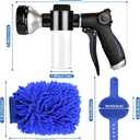 Garden Hose Nozzle, High Pressure Hose Spray Nozzle 8 Way Spray Pattern One-Touch Sprayer for Watering Plants, Lawn, Patio, Car Wash, CleaningShowering Pet