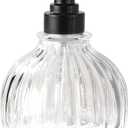 Round Soap Dispenser Bathroom with Black Pump, Glass Pump Bottle with Stainless Steel Pump Liquid Sphere Soap Dispenser Circular Countertop Kitchen