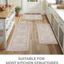 GRANNY SAYS Boho Kitchen Rug Sets of 3, Non Slip Washable Faux Wool Kitchen Mats for Floor, Thick Soft Anti-Fatigue Comfort Standing Mat Runner Rugs for Hallway Laundry Room, Boho Red 1'8" x 4'11" (20" x 59" + 20" x 48" + 20" x 32")