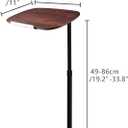 Modern C Shaped Side Table, with Adjustable Height and Swivel Top, Laptop Table, Sofa Table for Living Room, Bedroom, Study and Small Spaces, Walnut Wood