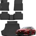 Floor Mats & Cargo Liner for 2018 2019 2020 2021 2022 2023 2024 Toyota Camry (FWD Only, Not for Hybrid) All Weather Protection TPE Rubber Full Set Floor Liners & Trunk Mat 2024 Camry Accessories