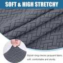 Smiry Waterproof Couch Cushion Covers for Sofa, Stretch Jacquard Seat Cushion Covers Washable, Sectional Sofa Slipcover Elastic Furniture Protector for Pets, Kid (3PCS, Grey)