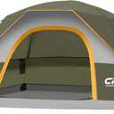 CAMPROS CP Tents for Camping 2/4/6 Person Tent Waterproof Windproof Double Layer Camping Tent, Easy Setup Dome Tent with Large Mesh Windows & Wider Door for Outdoor Camping & Hiking (Olive)