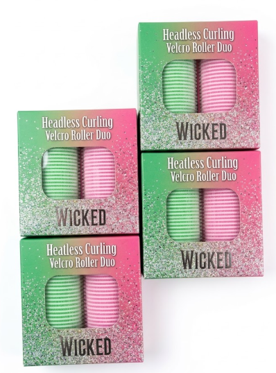 4 x Wicked Heatless Curling Velcro Roller Duo