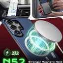 GRECAZO Magnetic Ultra Thin Frosted Designed for Samsung Galaxy S26 Ultra Frameless Case 6.9"[Compatible with MagSafe]Slim Minimalist Lightweight Matte Hard Cover Protective Borderless Case-Navy Blue