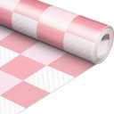 Inkspire Pink Checked Bulletin Board Paper Roll,14.8FTx47IN Large Reusable Waterproof Erasable Classroom Wall Background Backdrop Paper,Fade-Resistant Fabric Wrapping School Decors Teacher Supplies
