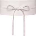 Wide Obi Belts for Women Thick Faux Leather Corset with Lace Up Wrap Style (Waist 36"-41", White)