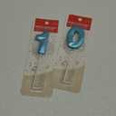 2 inch Blue 10 Birthday Candles, 3D Diamond Number 10 Cake Topper for Boys Girls Birthday Party Decorations Theme Party