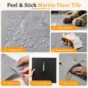 DEXDE Peel and Stick Floor Tile 18x18 Marble Vinyl Flooring Waterproof 30PC | Floor Tiles Peel and Stick Waterproof, Self Adhesive Floor Tiles, Sticky Floor Tiles Bathroom Floor Tiles 1.5FTx1.5FT Gray