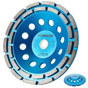 7 inch Concrete Grinding Wheel,7/8"-5/8" Threaded Arbor Diamond Cup Wheel Double Row for Granite Marble Masonry Stone with Concrete Grinder(7/8"-5/8")