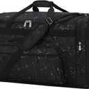 75L Large Duffle Bag for Men - 26 inch Duffel Bag Heavy Duty for Weekend Travel Sport Camping/Travel - Marble Black