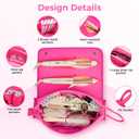 JKAOO Hair Tools Travel Bag and Heat Resistant Mat, 2 in 1 Portable Organizer Hair Travel Case for Curling Iron, Hair Straightener, Flat Irons, PU Hangable Handle, Neoprene (Vibrant RoseRed)