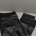 HDE Women's Plus Size Faux Leather Pants High Waist Straight Leg Pant w/Pockets, Black, 3XL