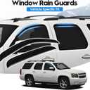 Tahoe Rain Guards - Window Visors for 2007-2014 Chevy Tahoe/GMC Yukon, Out-Channel Side Window Rain Guards for Tahoe Accessories, 4PCS, Black, Car Accessories
