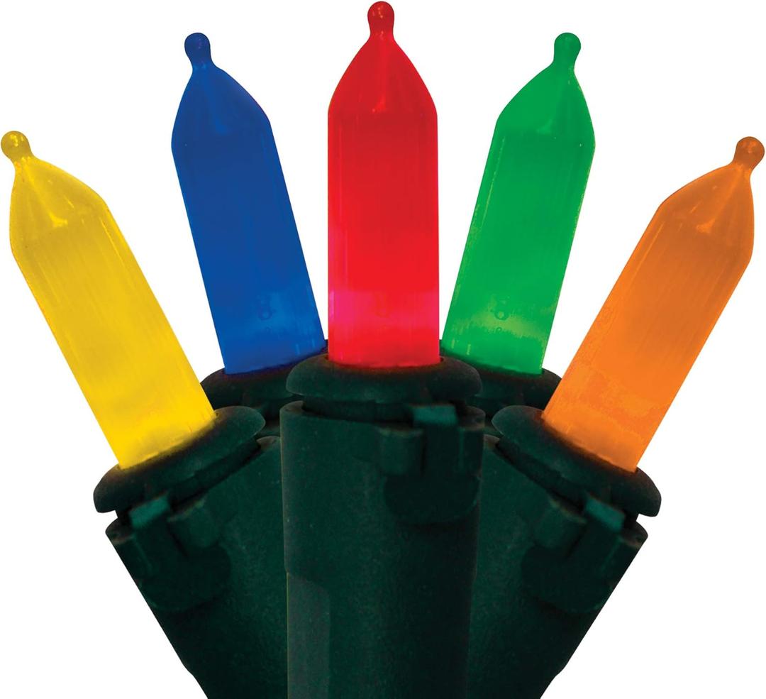 Brite Star 50 Lt Warm Glow Traditional Mini LED Lights, Multi, Green Wire