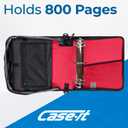 Case-it King Sized Zip Tab School Zipper Binder | 4-Inch D-Rings, 800 Sheet Capacity, 5-Subject Expanding File Folder, Multiple Pockets & Storage Organizer, Shoulder Strap | D-186 Fire Engine Red