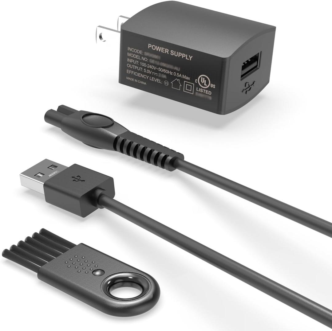 5V UL Charger for Philips Norelco Wet & Dry Electric Shaver & One Blade 360, Series 2000 2400 2600 3600 3900 5400 5000X 7200 i9000, 3000 5000 7000, for Phillips OneBlade QP2724 QP2834 Trimmer Razor