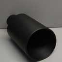 LCGP Diesel Exhaust Tip 4" Inlet, 8" Outlet 15" Length Truck Tailtip, Bolt-On, Rolled End Angle Cut Tailpipe, Black Powder Coated