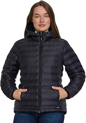 Gerry Packable Puffer Jacket Womens with Hood - Warm Lightweight Travel Full Zip Quilted Womens Puffy Coat for Winter, XXL