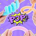 24 Pcs Easter Basket Stuffer Pop Tubes, Sensory Fidget Toys Party Favors for Kids 8-12, Classroom Prizes Gifts Anxiety Goodie Bag Travel Toys for Car Airplane, 12 Pcs Large & 12 Pcs Medium