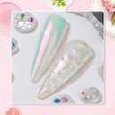 5 x Trial Size Chrome Nail Powder for Nail Art 0.2g - 1 Jar Mirror Holographic Mermaid Pigment for Dip Powder Nails, Acrylic Nails, Resin Art, Manicure (Purple)