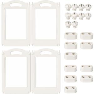 Foldable Clear Acrylic Dog Playpen with Door, 23.6" Acrylic Puppy Playpen, Easy Assemble Indoor Pet Fence with White Frame, Clear Dog Playpen for Puppies & Animal (White, 23.6‘H, 4 Panels)