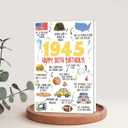 3 x Funny 80th Birthday Card, Happy 80th Birthday Gifts for Women Men, Unique 80 Year Old Birthday Decorations for Him Her, 1945 Birthday Card for Grandma Grandpa (BX159)