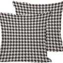BLDKORUER Houndstooth Throw Pillow Covers Black White Tartan Plaid Throw Pillow Covers 18"x 18" Set of 2 for Living Room Couch Bed Sofa Home Decor Soft Cushion Case