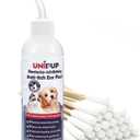 Dog Ear Cleaning SolutionEar Infection Treatment for Dogs & Cats to Mitigate Itching, Inflammation, and Odor for Maintaining Ear Hygiene, with 30 Cotton Swabs, 4 oz