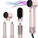 5 in 1 Hot Air Brush - Blow Dryer Brush & Air Curling Wrap Styler with Negative Ion Technology, Hair Dryer Brush for Drying, Curling, Straightening & Styling, Professional Hair Styling Tools