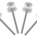 4Pcs Universal Baby Gate Threaded Spindle Rod, M8 (8mm) Replacement Bolt Part for Pet Pressure Mounted Safety Gates, Extra Long Baby Tension Gate Extender (White)