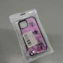 Cute Skull Skeleton Black Border Case Compatible with iPhone 14, Horror Unique Pink Halloween Ghost Pattern Design Case for Teens Men and Women