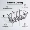 10 PCS Grid Wall Baskets and Bins, No Drilling Small Hook Basket Set for Wall Grid Panel, Wire Storage Basket for Kitchen Bathroom Home Decor Supplies, Black