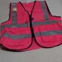 A-SAFETY Pink Safety Vests for Women,Working Safety Vest with Reflective Strips,Medium