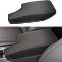 INTGET Car Center Console Armrest Cover for Subaru Crosstrek Accessories 2018 2019 2020 2021 2022 2023 Impreza 2017-2023 Leather Arm Rest Box Lid Middle Console Cover Seat Protector(Orange Stitches)