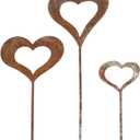 Metal Animal Yard Decors arden Art Rusted Animals or Outside Decorations Outdoor Decorative Stake Lawn Accessory, 20*14*10.6cm, 3 Pieces Hearts
