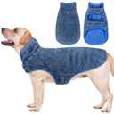Malier Dog Winter Coat, Reversible Fleece Dog Cold Weather Coats, Windproof Warm Snow Puppy Jacket Vest Pet Clothes for Small Medium Large Dogs (Blue, Large)
